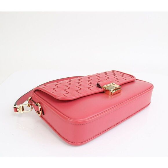 NWT MICHAEL Kors Bradshaw Woven Leather Convertible Shoulder Bag Light Berry Sor - Picture 9 of 14